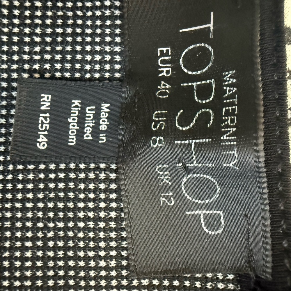 Topshop Maternity Black and Cream Textured Dress With Cap Sleeves. Size 8 - Picture 7 of 9
